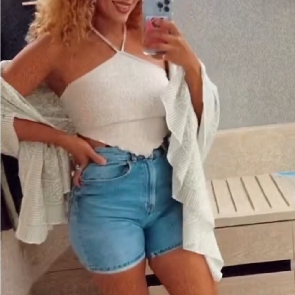Blue Denim mom Shorts